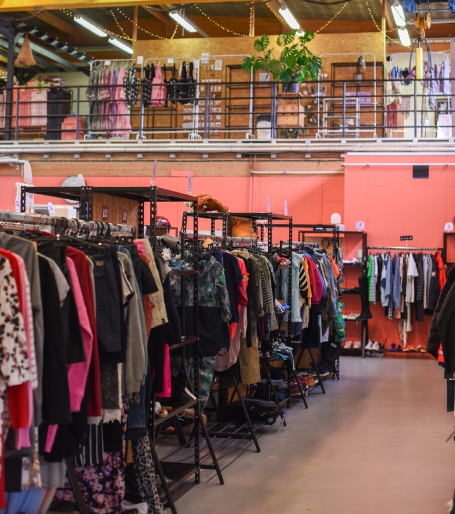 Clothes at Lykky Second Hand Store.