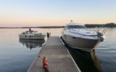 Two boats on dock.