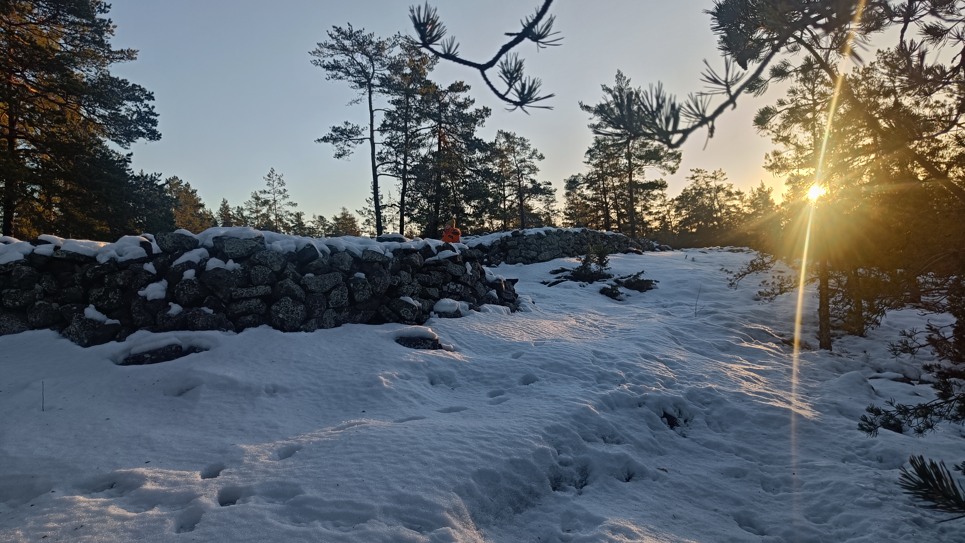 Talvinen maisema Sammallahdenmäeltä.