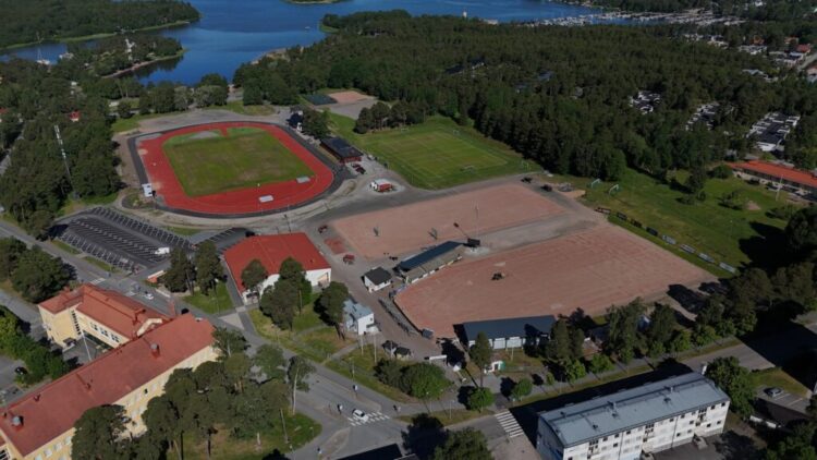 An aerial photo of the Otanlahti sports center.