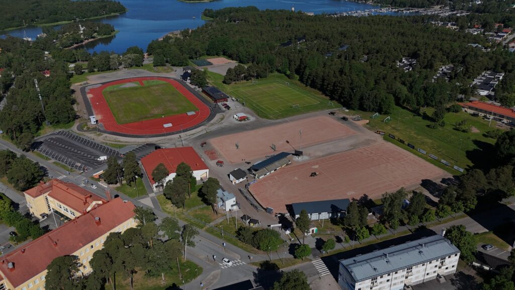 An aerial photo of the Otanlahti sports center.