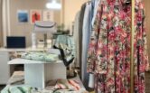 Clothing hanging in the store