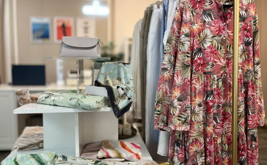 Clothing hanging in the store