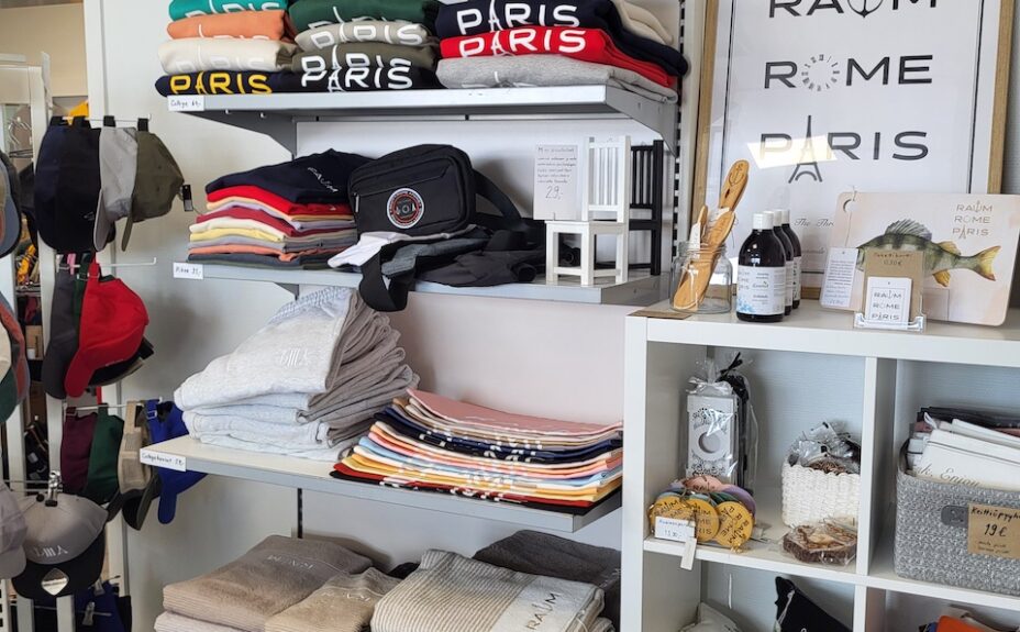 Shelves full of clothing